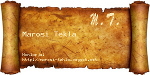 Marosi Tekla névjegykártya
